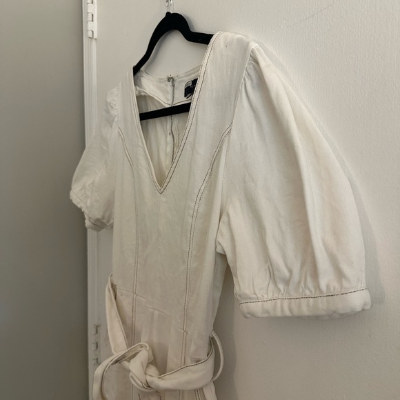 White Denim Jumpsuit - Picture 5 of 10